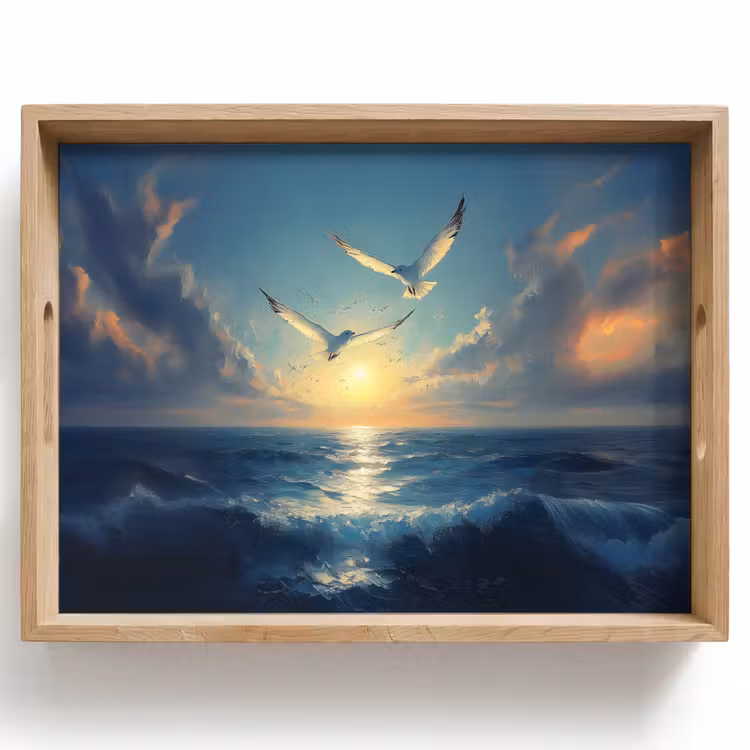 Plateau - Mouettes - Mer - Nuages - Bleu — 1
