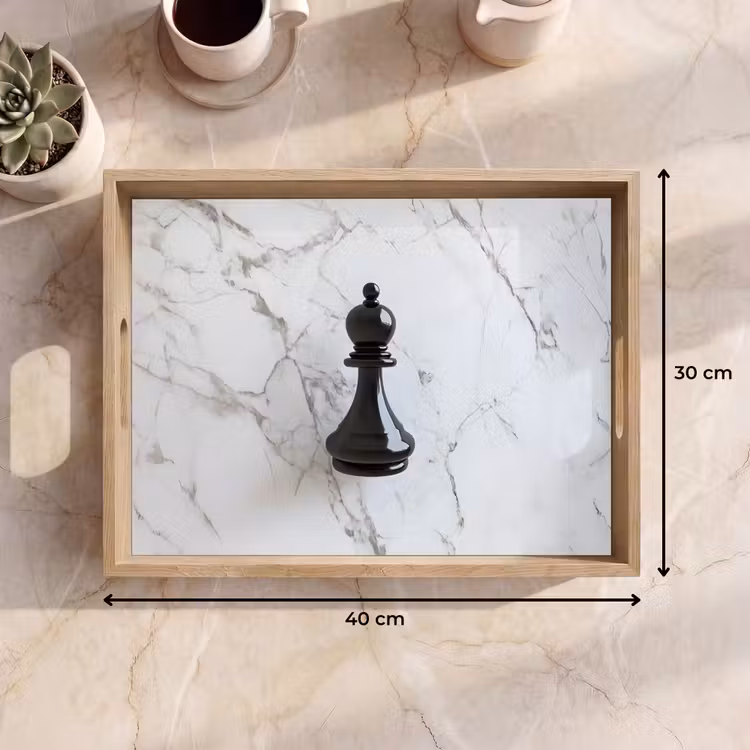 Plateau - Pièce d'échecs - Fou - Noir - Marbre — 7