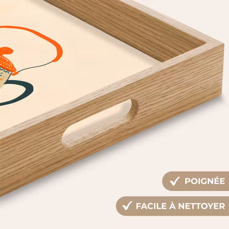 Plateau - Orange - Théière - Fleurs - Feuilles — 8