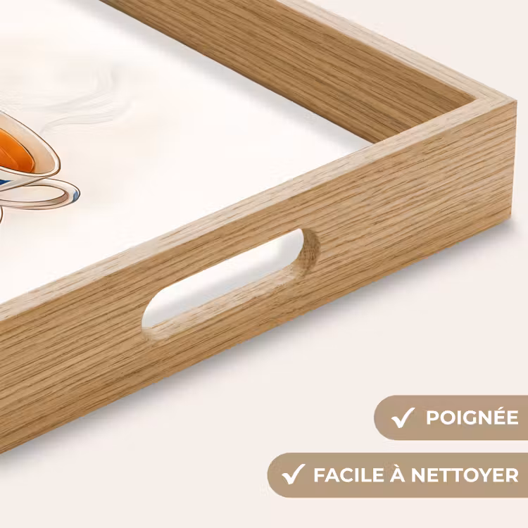 Plateau - Tasse à thé - Feuilles - Bleu — 8