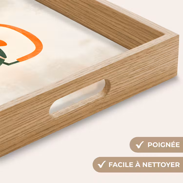 Plateau - Théière - Vert - Fleurs - Orange — 8