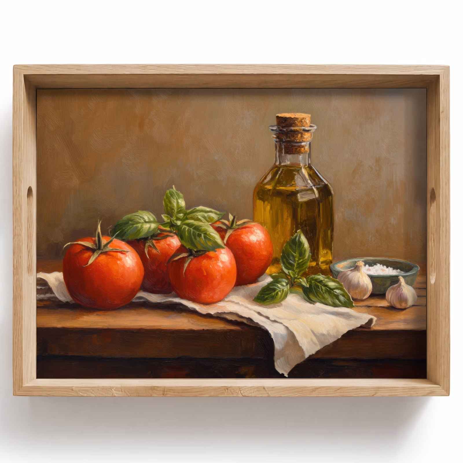 Plateau - Tomates - Huile d'olive - Nature morte — 1