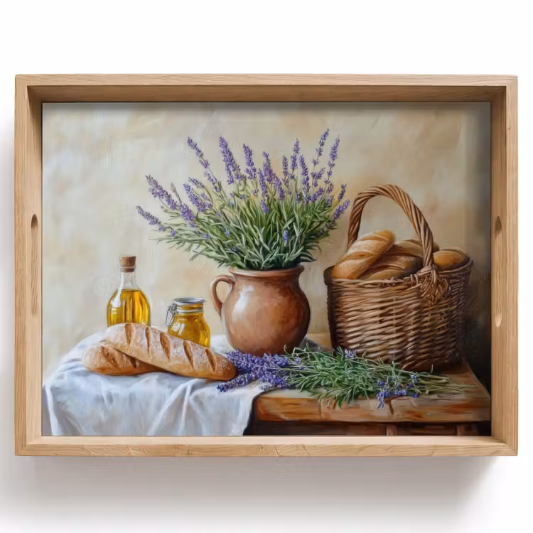 Plateau - Lavande - Pain - Nature morte — 1