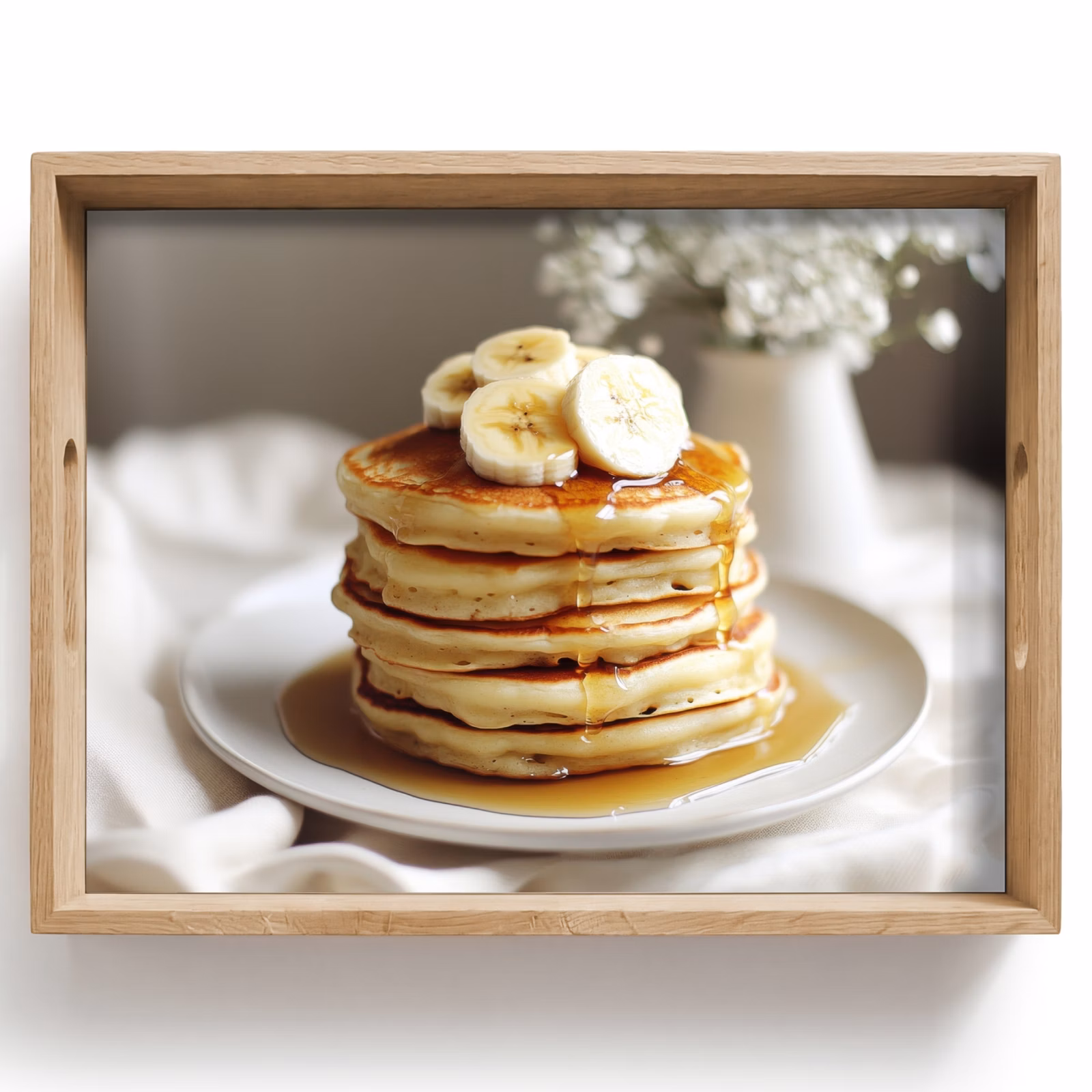 Plateau - Crêpes - Banane - Sirop - Blanc - Beige — 1
