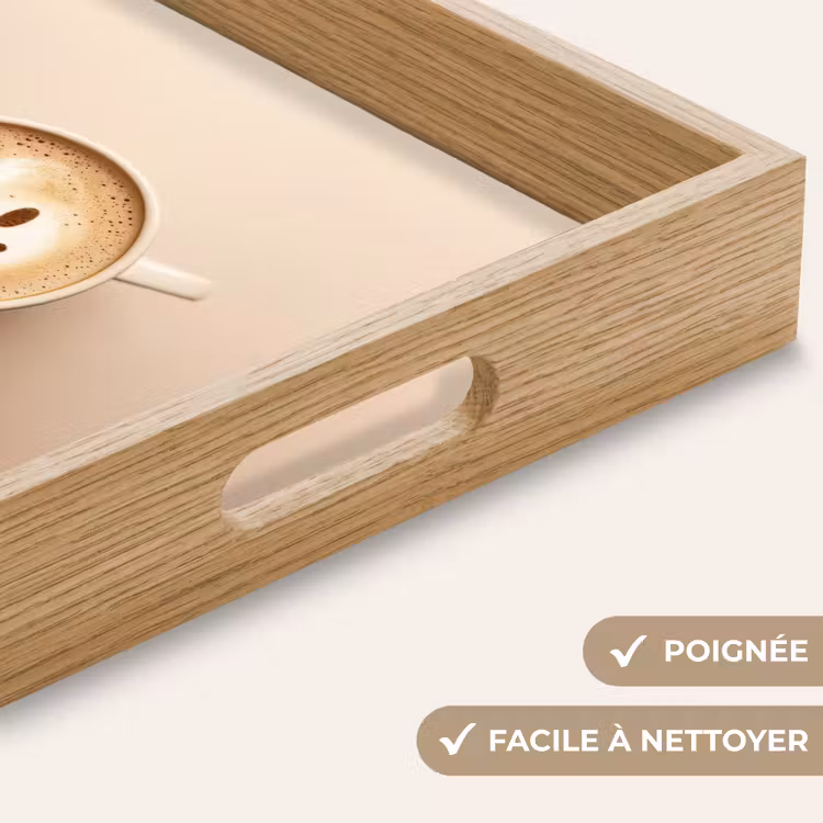 Plateau - Café - Mousse de lait - Sourire - Beige — 8