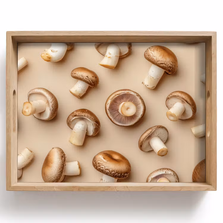Plateau - Champignons de châtaigne - Beige — 1