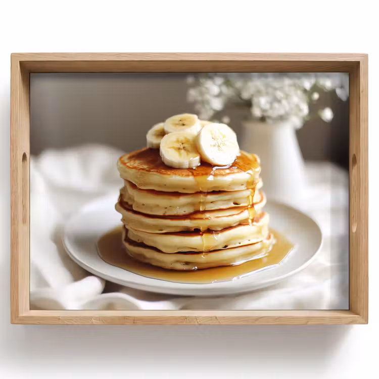 Plateau - Crêpes - Banane - Sirop - Blanc - Beige — 1