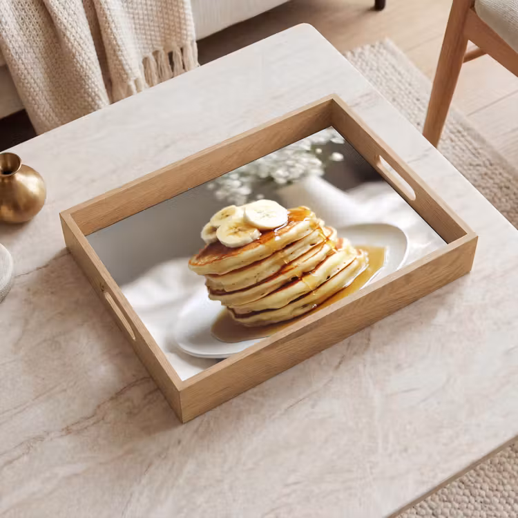 Plateau - Crêpes - Banane - Sirop - Blanc - Beige — 2