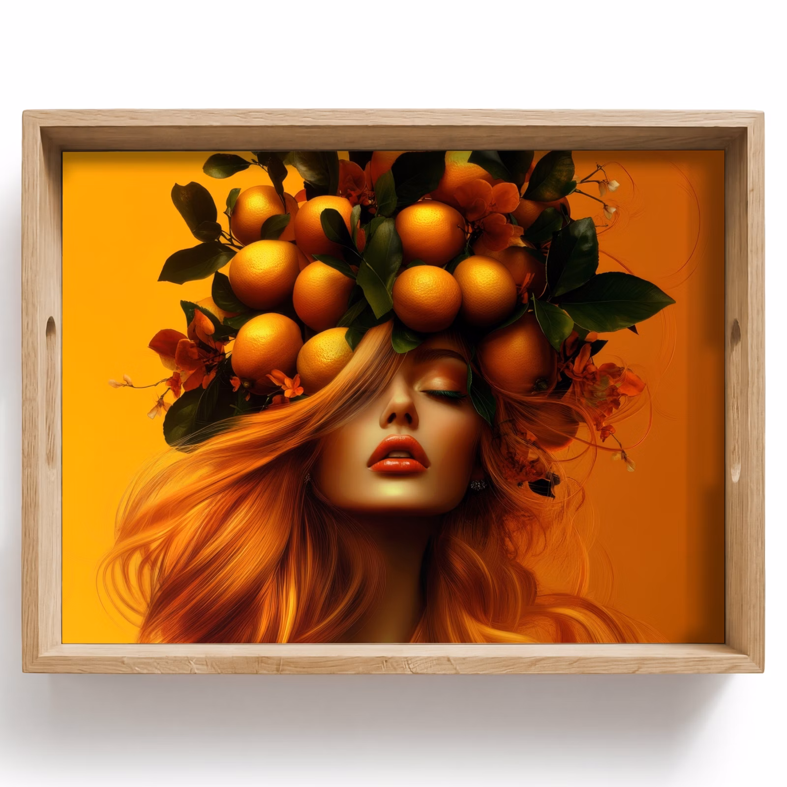 Plateau - Femme - Citrons - Fleur - Jaune — 1
