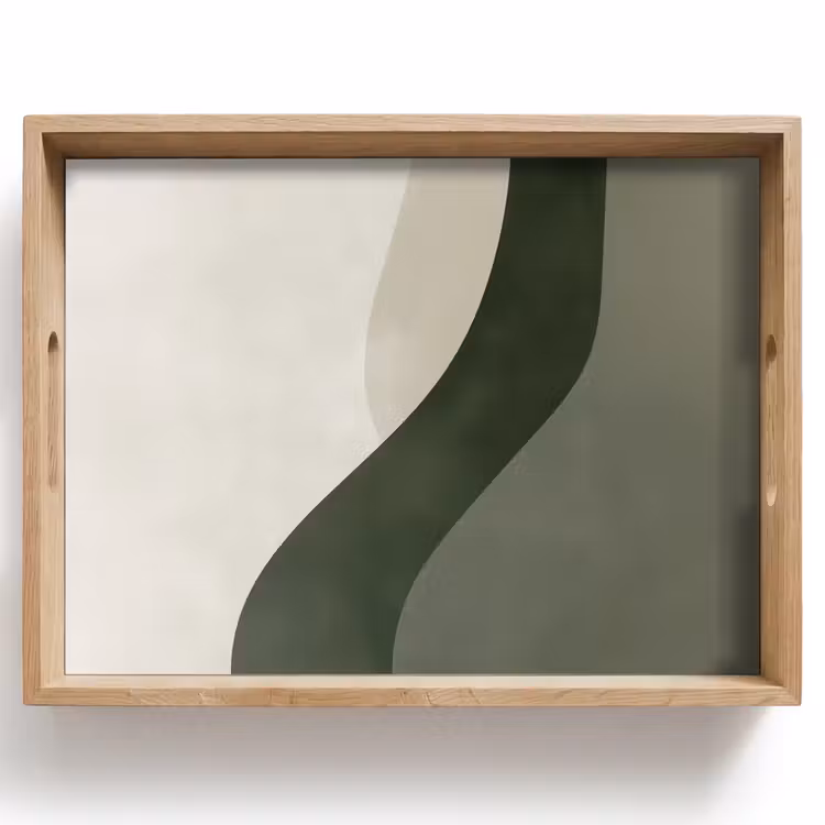 Plateau - Japandi - Vert - Abstrait - Moderne — 1