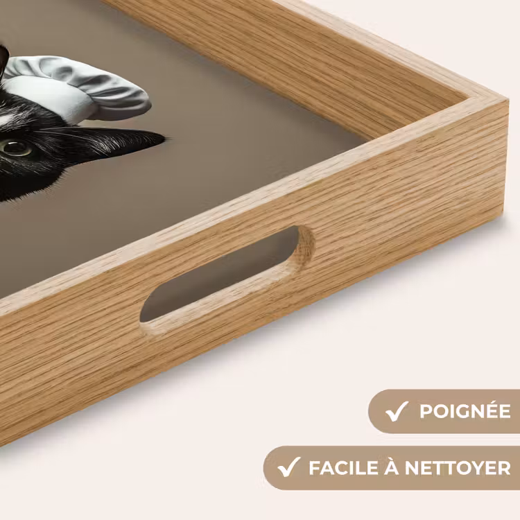 Plateau - Chat - Vêtements de chef - Noir - Blanc — 8