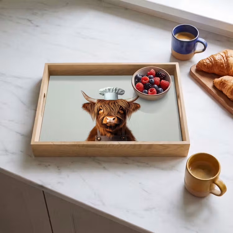 Plateau - Highlander écossais - Marron - Cornes - Vêtements de cuisinier — 3