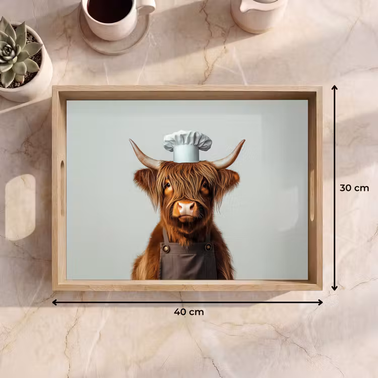 Plateau - Highlander écossais - Marron - Cornes - Vêtements de cuisinier — 7