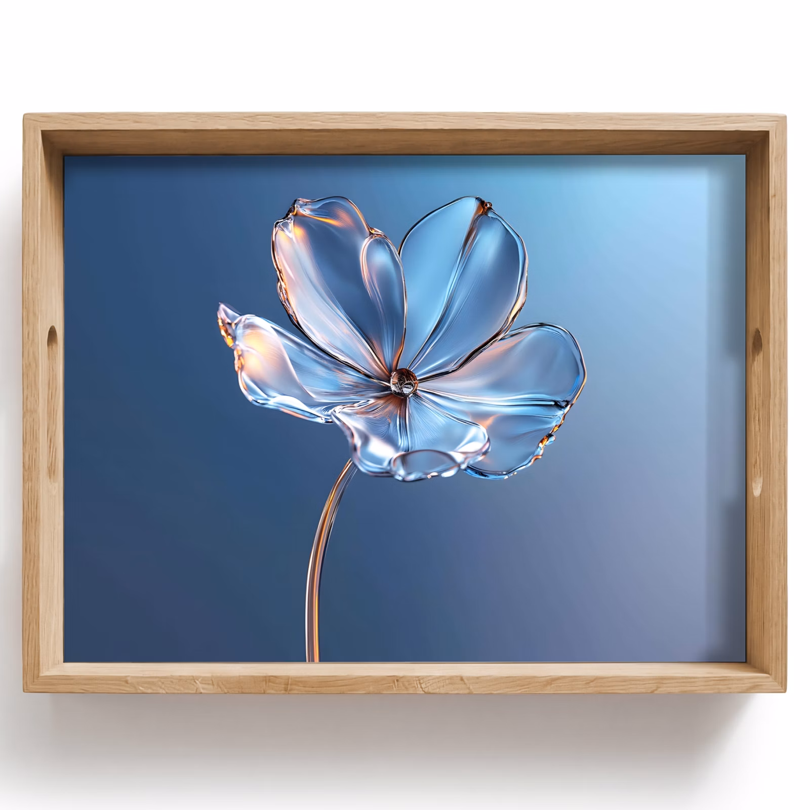 Plateau - Bleu - Fleur - Verres - Orné — 1