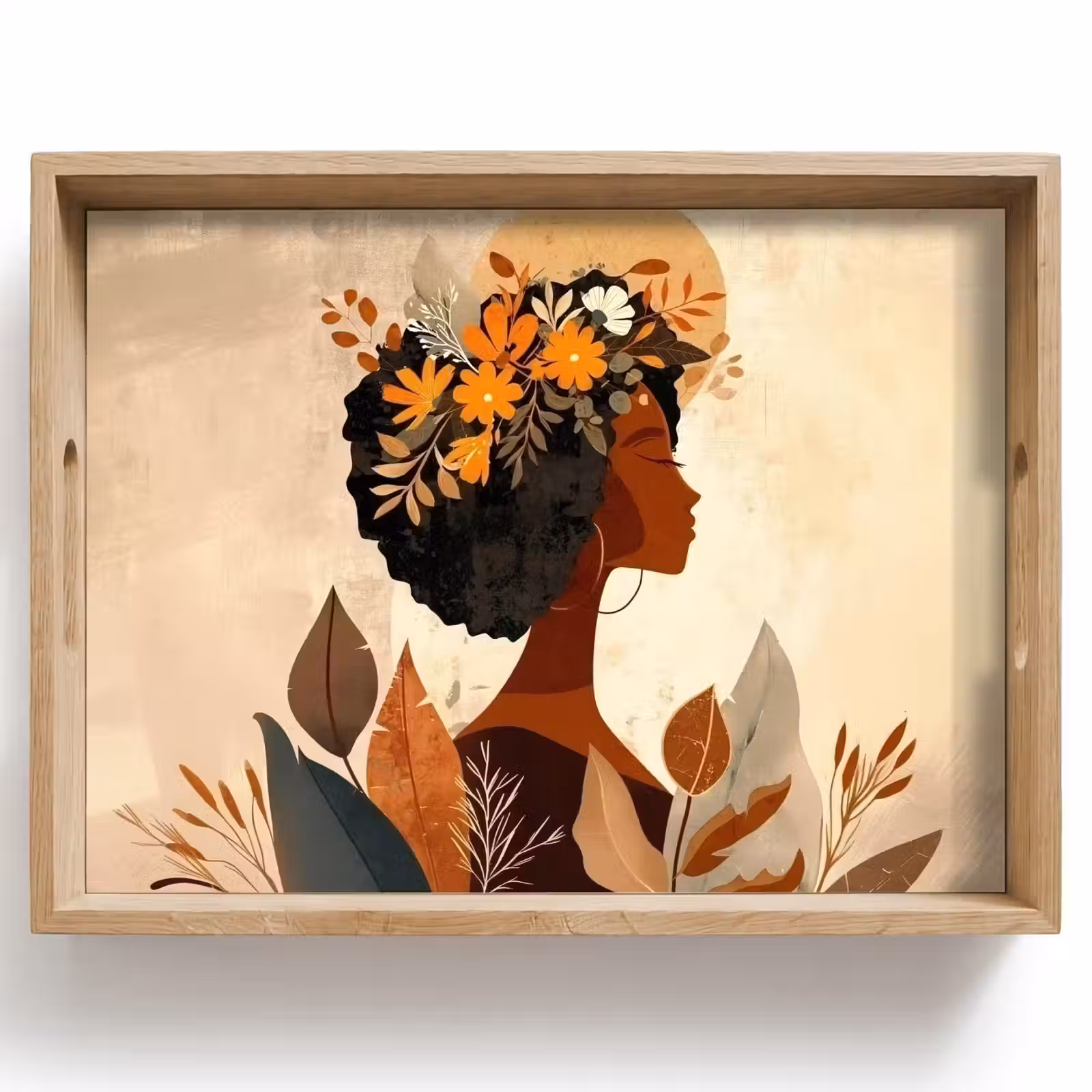 Plateau - Femme - Boucles - Fleurs - Beige — 1