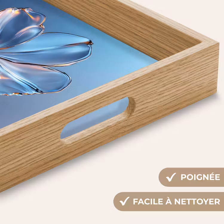 Plateau - Bleu - Fleur - Verres - Orné — 8
