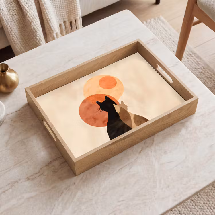 Plateau - Chats - Noir - Abstrait - Cercles — 2