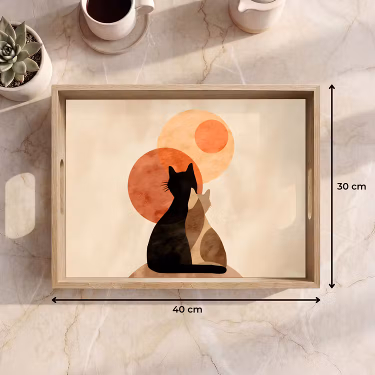 Plateau - Chats - Noir - Abstrait - Cercles — 7