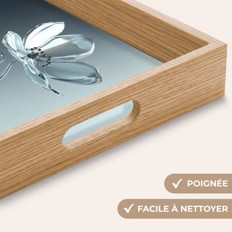 Plateau - Cristal - Fleurs - Gris — 8
