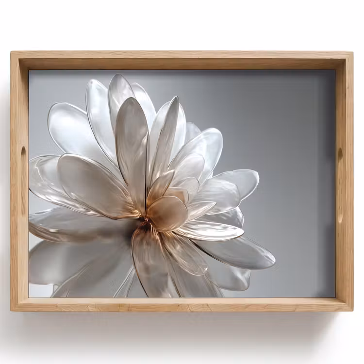 Plateau - Fleur - Blanc - Neutre — 1