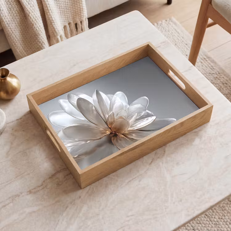 Plateau - Fleur - Blanc - Neutre — 2