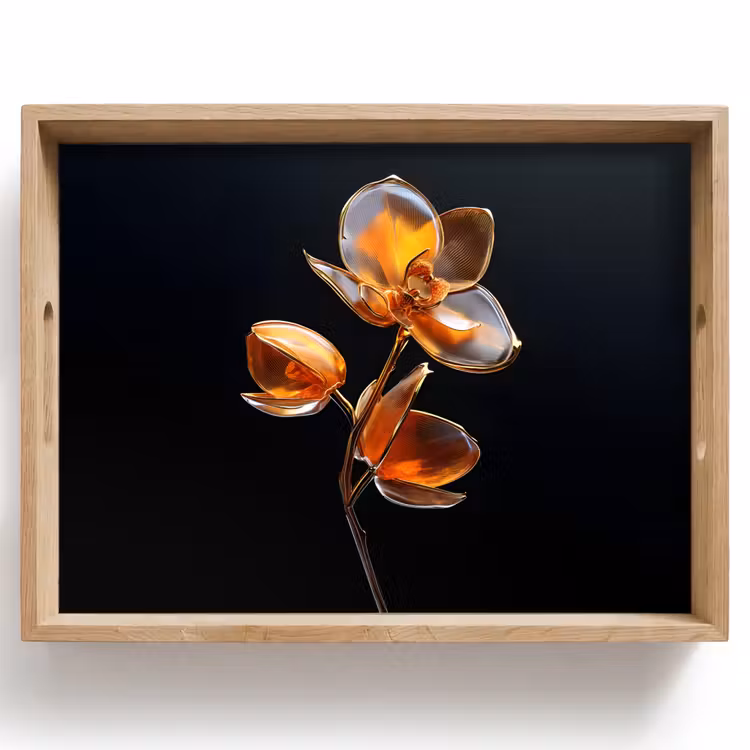Plateau - Fleur - Orchidée - Orange — 1