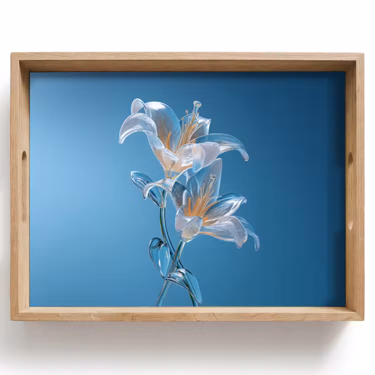 Plateau - Lys - Bleu - Verres — 1