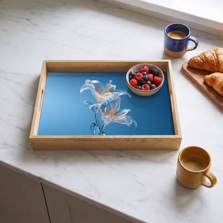 Plateau - Lys - Bleu - Verres — 3