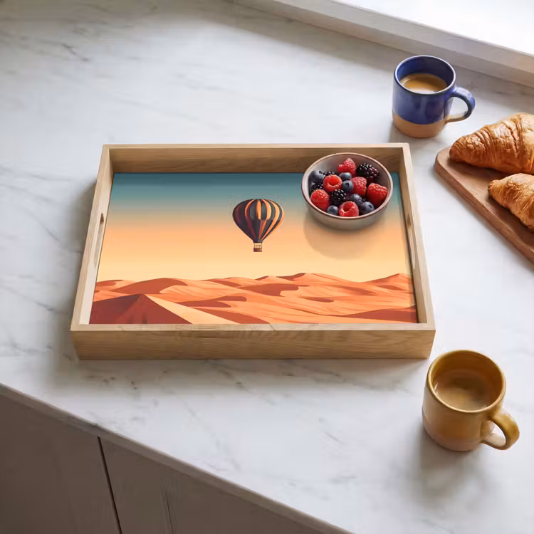 Plateau - Montgolfière - Désert - Coucher de soleil - Bleu — 3