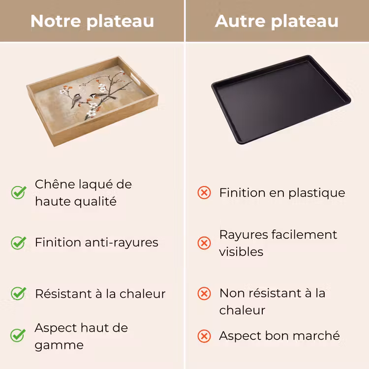 Plateau - Oiseaux - Branche fleurie - Orange — 9