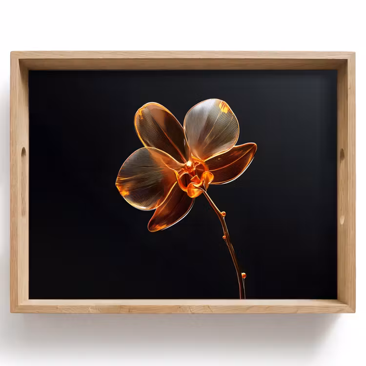 Plateau - Orchidée - Transparent - Fleur — 1