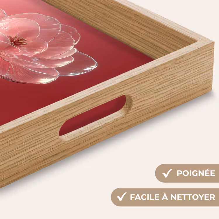 Plateau - Orné - Fleur - Rose - Verres — 8