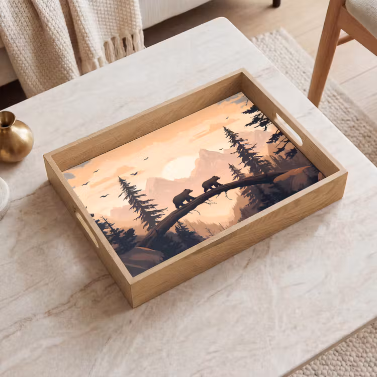 Plateau - Ours - Arbres - Paysage - Coucher de soleil — 2