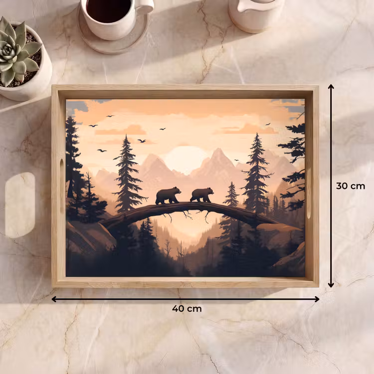 Plateau - Ours - Arbres - Paysage - Coucher de soleil — 7