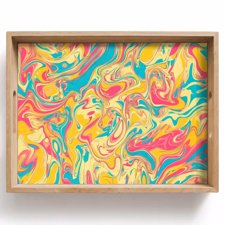 Plateau - Jaune - Rose - Bleu - Rétro — 1