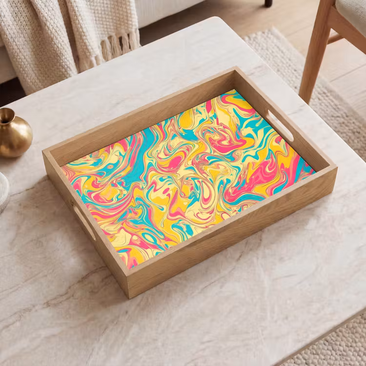 Plateau - Jaune - Rose - Bleu - Rétro — 2