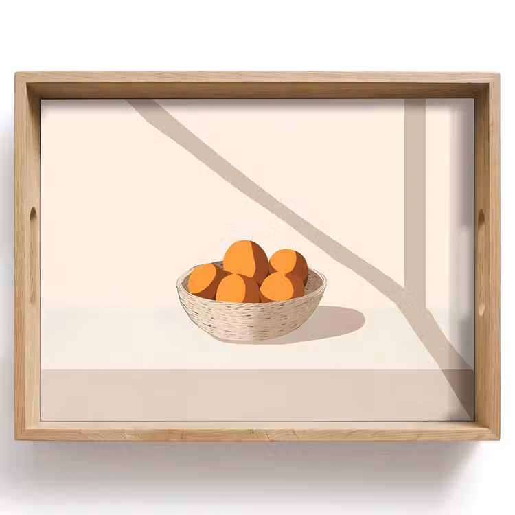 Plateau - Panier - Fruits - Minimaliste - Orange — 1
