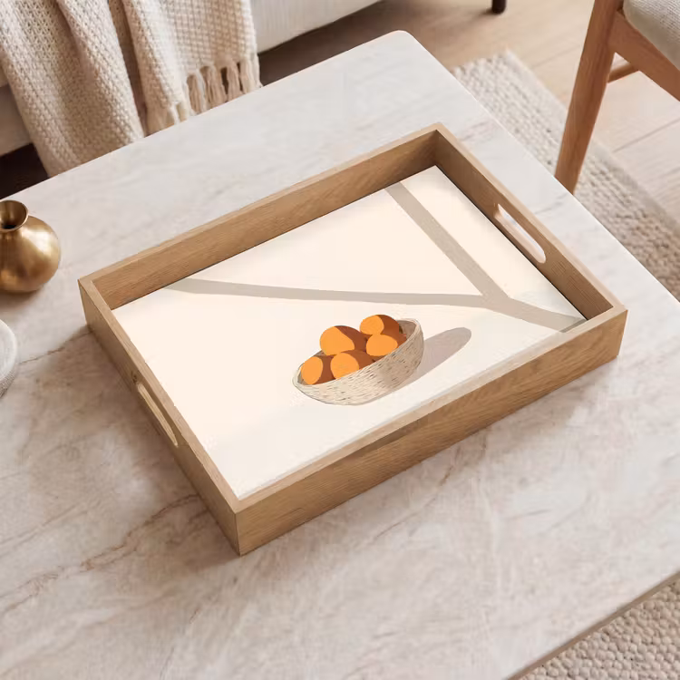Plateau - Panier - Fruits - Minimaliste - Orange — 2