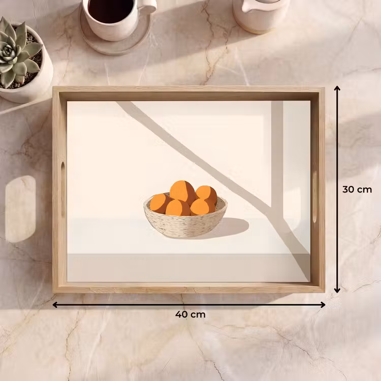 Plateau - Panier - Fruits - Minimaliste - Orange — 7