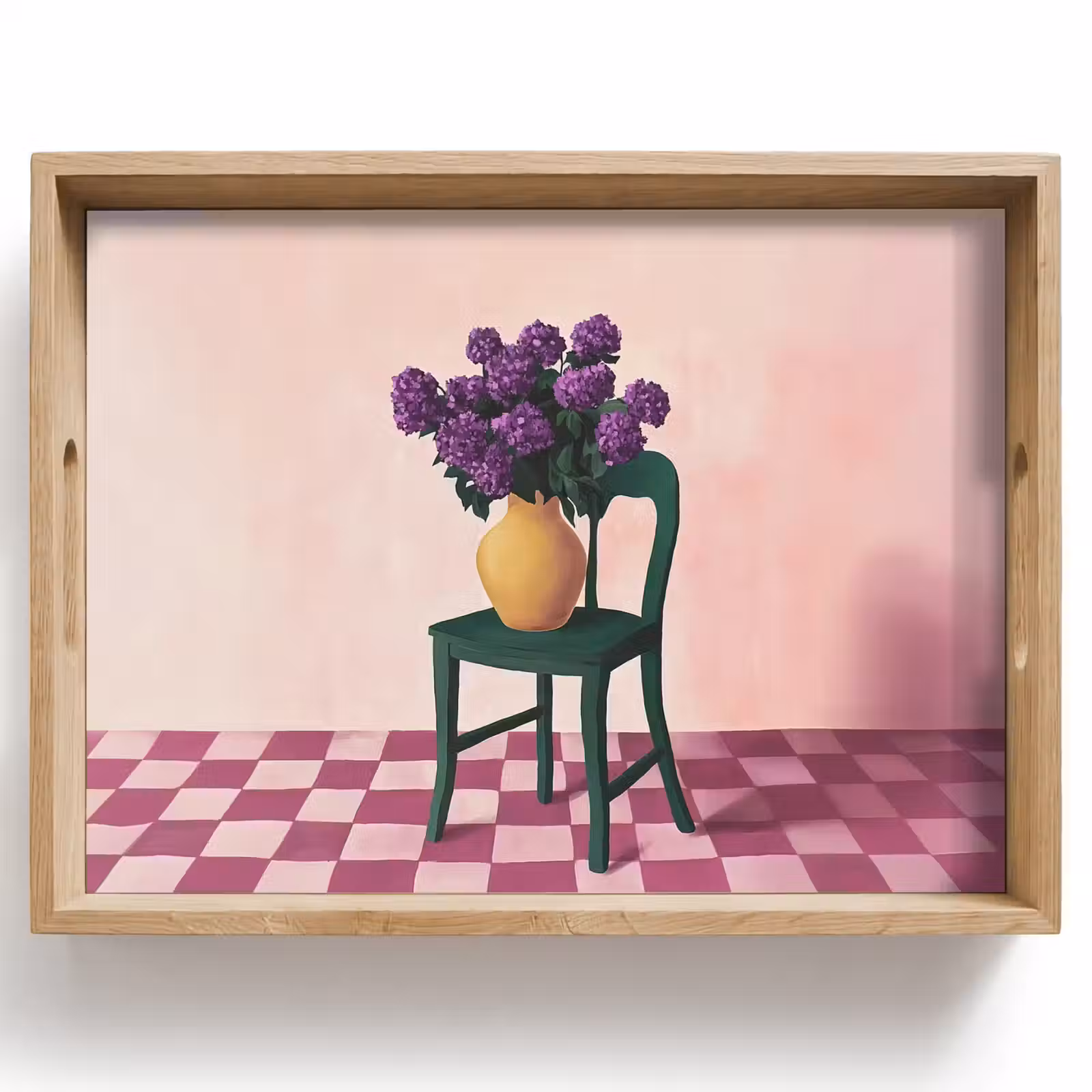 Plateau - Chaise - Vase - Fleurs - Bloqué — 1