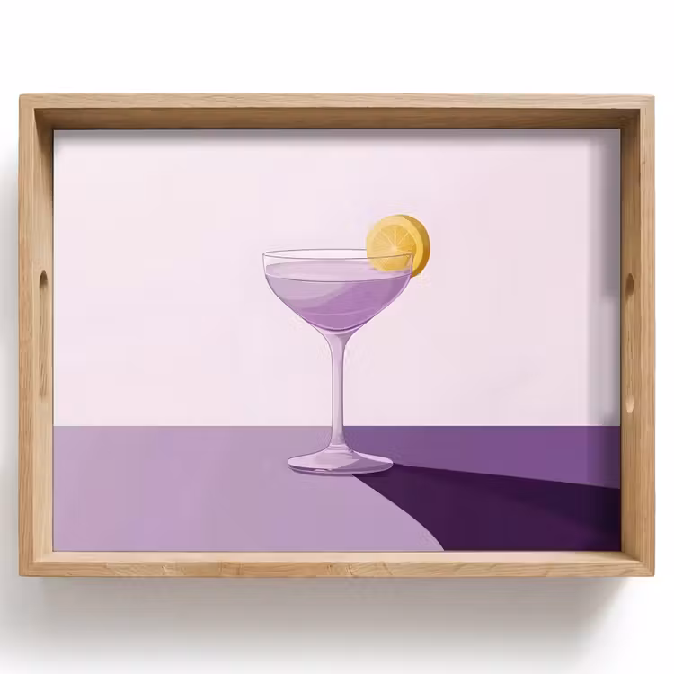 Plateau - Cocktail - Violet - Minimaliste - Citron — 1