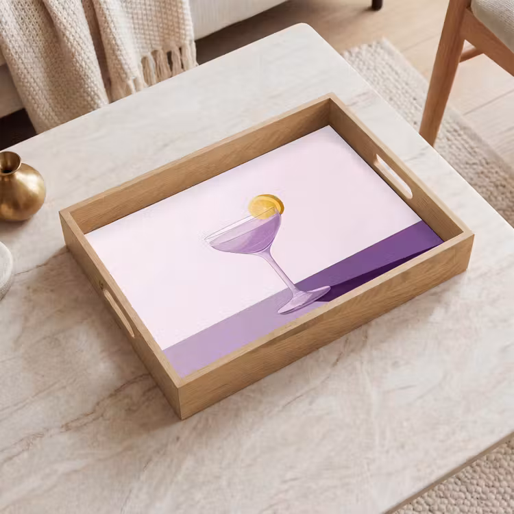 Plateau - Cocktail - Violet - Minimaliste - Citron — 2