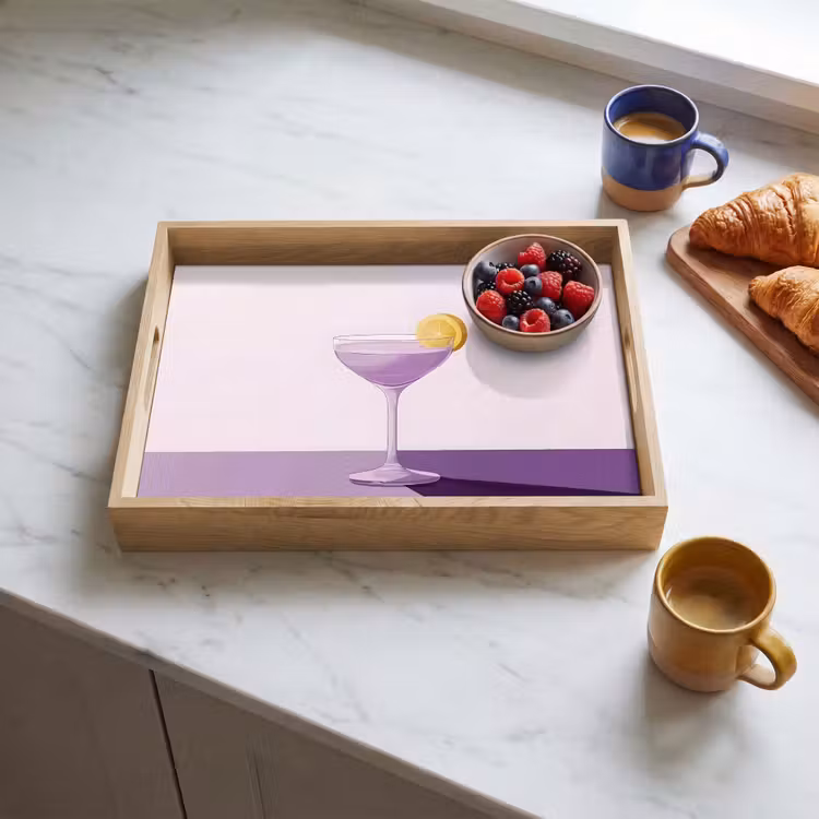 Plateau - Cocktail - Violet - Minimaliste - Citron — 3