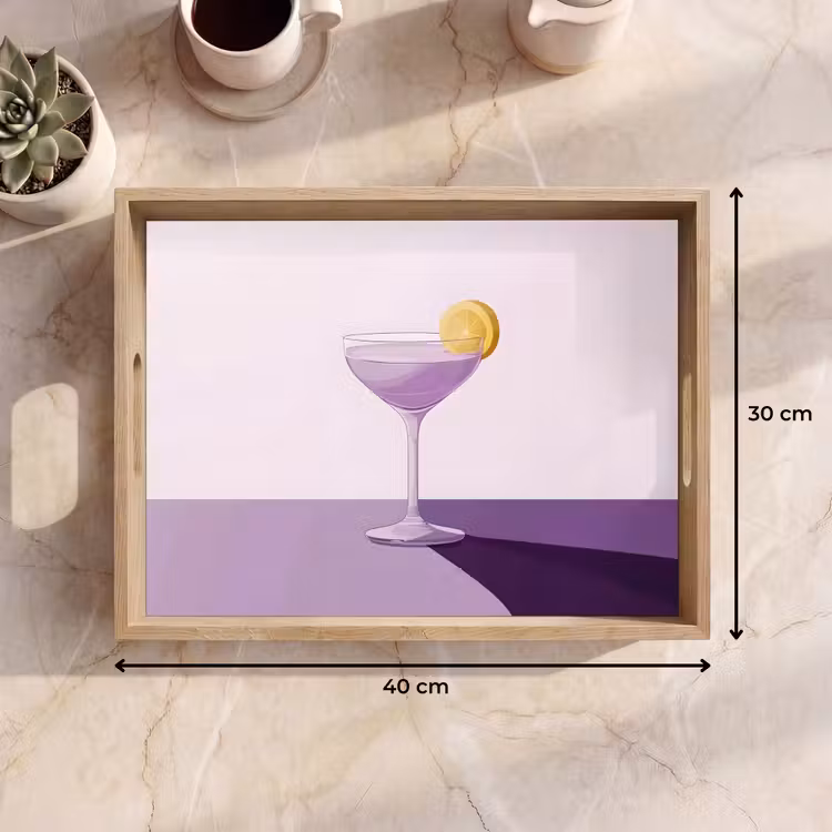 Plateau - Cocktail - Violet - Minimaliste - Citron — 7
