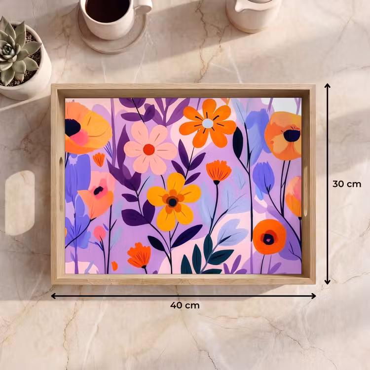 Plateau - Fleurs - colorées - Feuilles — 7