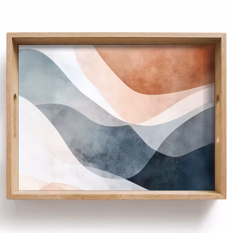 Plateau - Abstrait - Vagues - Bleu — 1
