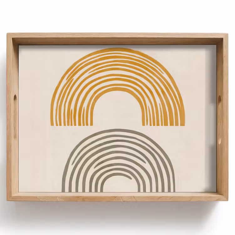 Plateau - Arches - Lignes - Orange - Minimaliste — 1