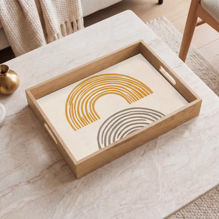 Plateau - Arches - Lignes - Orange - Minimaliste — 2