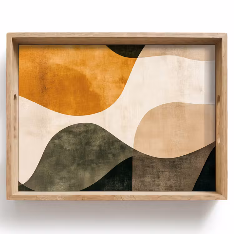 Plateau - Formes - Ocre jaune - Abstrait — 1
