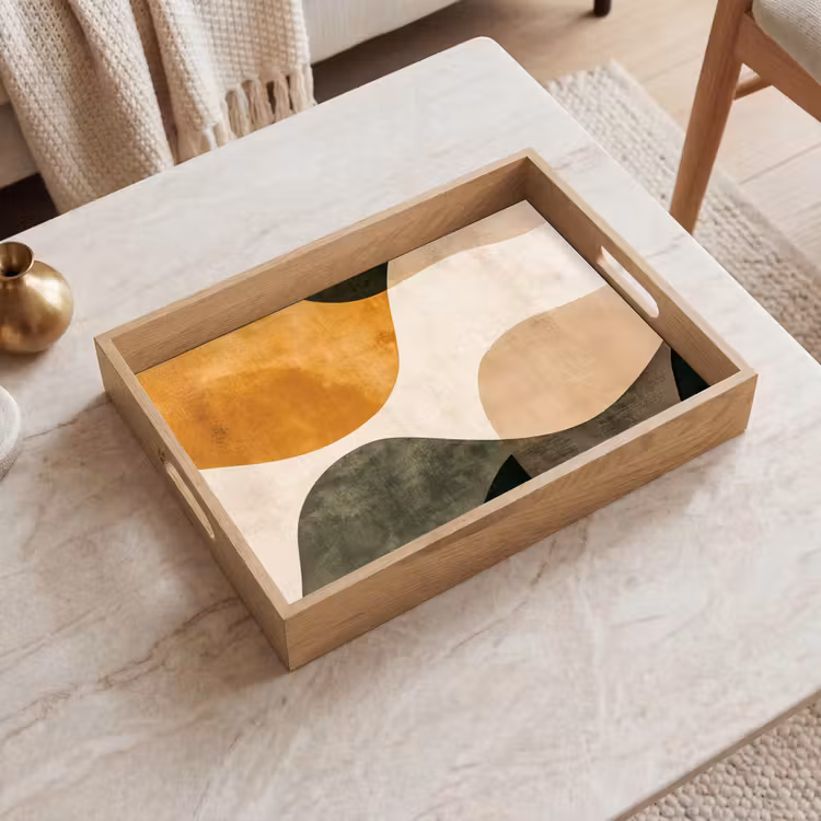 Plateau - Formes - Ocre jaune - Abstrait — 2